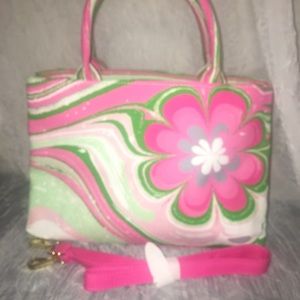 Pink/Green/White Tote Purse